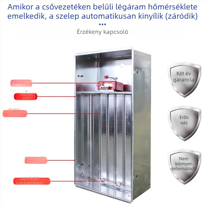 Lépcsőház pozitív nyomású levegőellátó és füstelszívó ventill, kézi/elektronikus, normálisan zárva