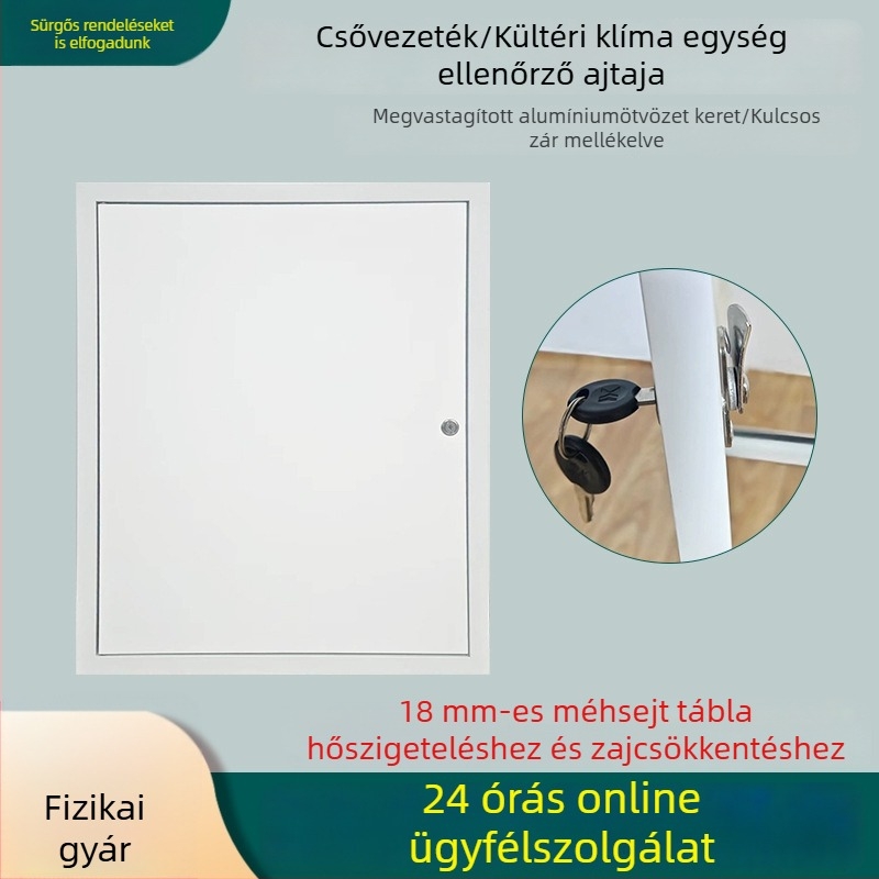 Rejtett klímaberendezés karbantartási port alsó nyíló fedéllel, nedvességálló és gipszkarton-kompatibilis