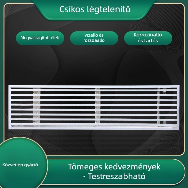 ABS csíklapos légkivezető központi klímához, négyzetes és ívelt forma