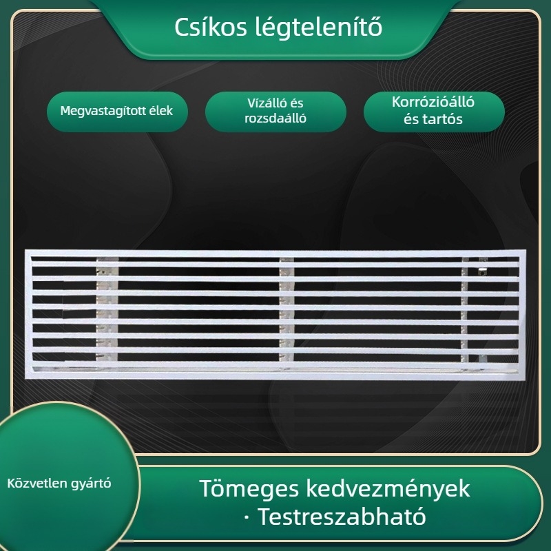 ABS csíklapos légkivezető központi klímához, négyzetes és ívelt forma