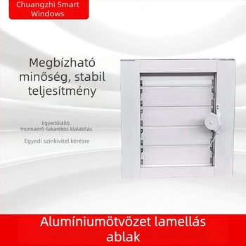 Alumínium ötvözetű lamellás redőny kézi és távirányítós működtetéssel, intelligens nyitás-zárás, árnyékolás, szél- és esőállóság, vastagodott anyag