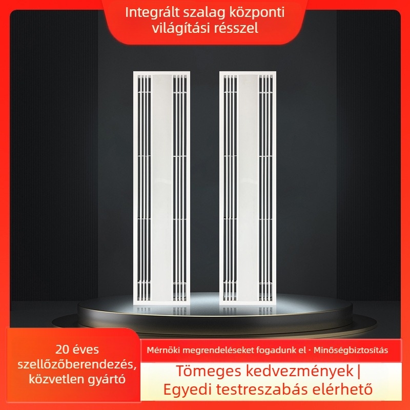 Lineáris beépített lamellás légcsatorna-rács központi klímához