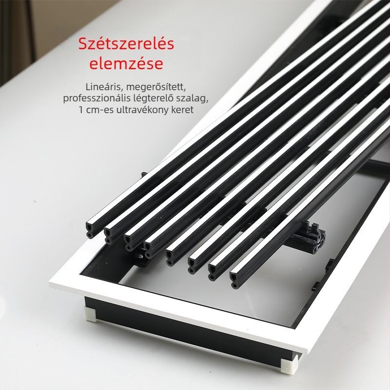 Egyedi alumínium ötvözetű lineáris légkivezető, rendkívül keskeny és hosszú rács, ABS antisztrop klímaberendezés szellőző