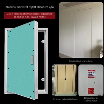 Rejtett, alumíniumötvözetből készült hozzáférési ajtó gipszkarton falhoz – karbantartási ajtó tűzcsaphoz, csövekhez és elektromos aknákhoz fedővel