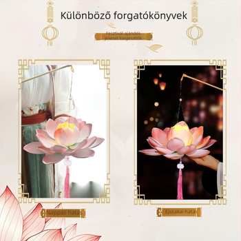 Új, kreatív ókori stílusú lótusz lámpás DIY készlet gyerekeknek, hordozható világító kültéri kellék