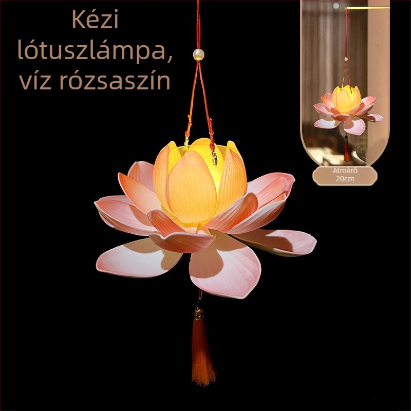Új, kreatív ókori stílusú lótusz lámpás DIY készlet gyerekeknek, hordozható világító kültéri kellék