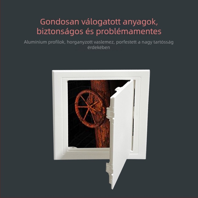 Központi klímaberendezés, alumínium ötvözetű hozzáférési panel zsanérzárral, lamellás levegődifúzor