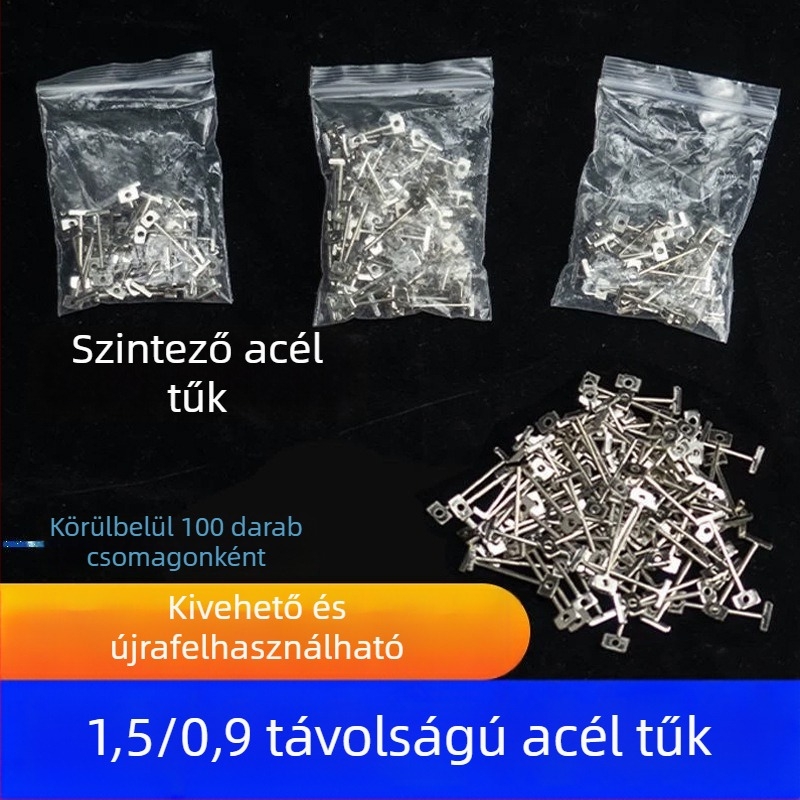 Mangán acélból készült T-alakú tüske cserélhető végével, 1,5 mm, 0,9 m hosszú csempe szintező eszköz