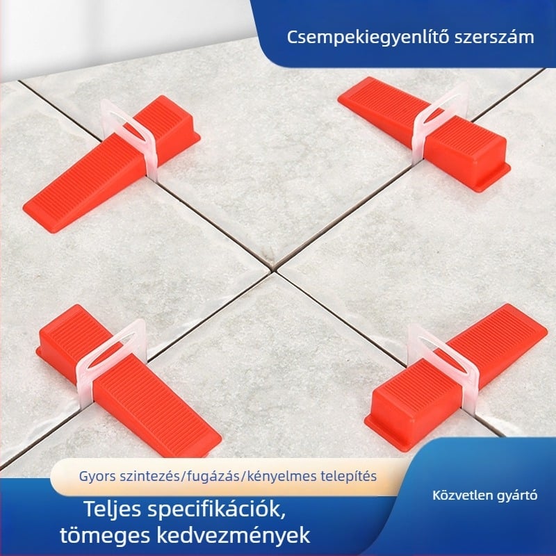 Csempe szintező eszköz alapbetétekkel padló- és falicsempéhez – Pozicionáló klipszek a hézagok egyenletes eléréséért