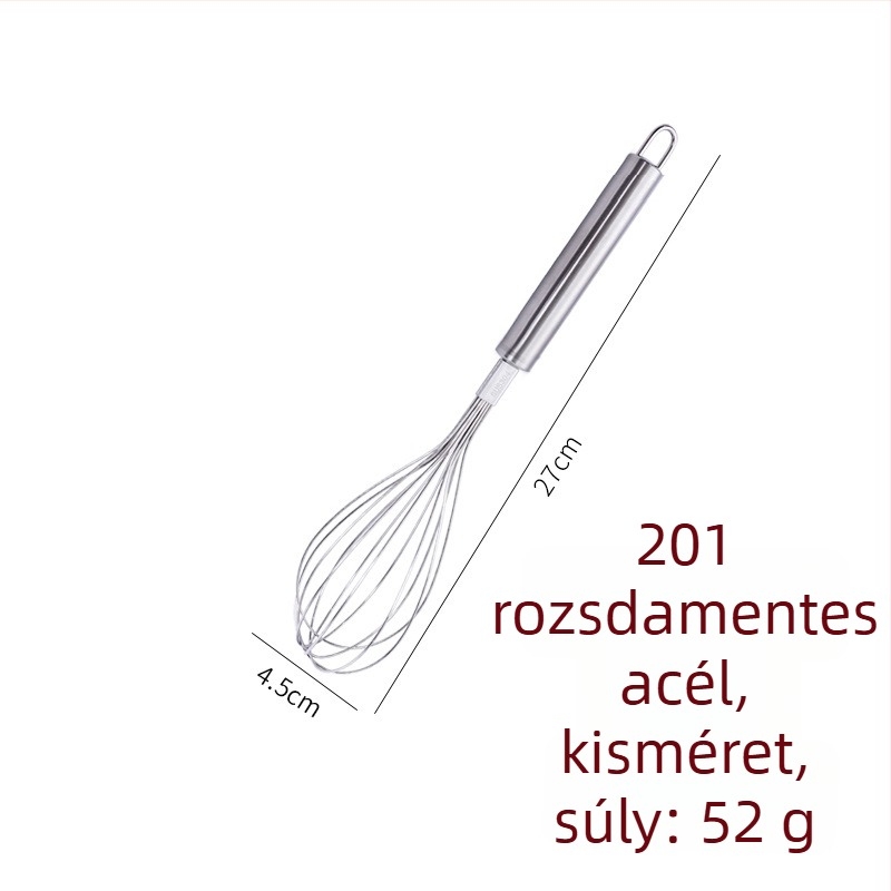 304 rozsdamentes acél kézi tojásfelverő, tortákhoz és krémekhez, konyhai eszköz