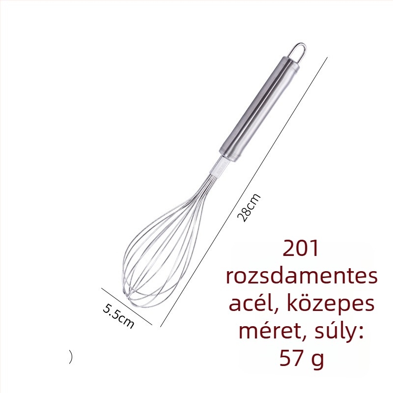 304 rozsdamentes acél kézi tojásfelverő, tortákhoz és krémekhez, konyhai eszköz