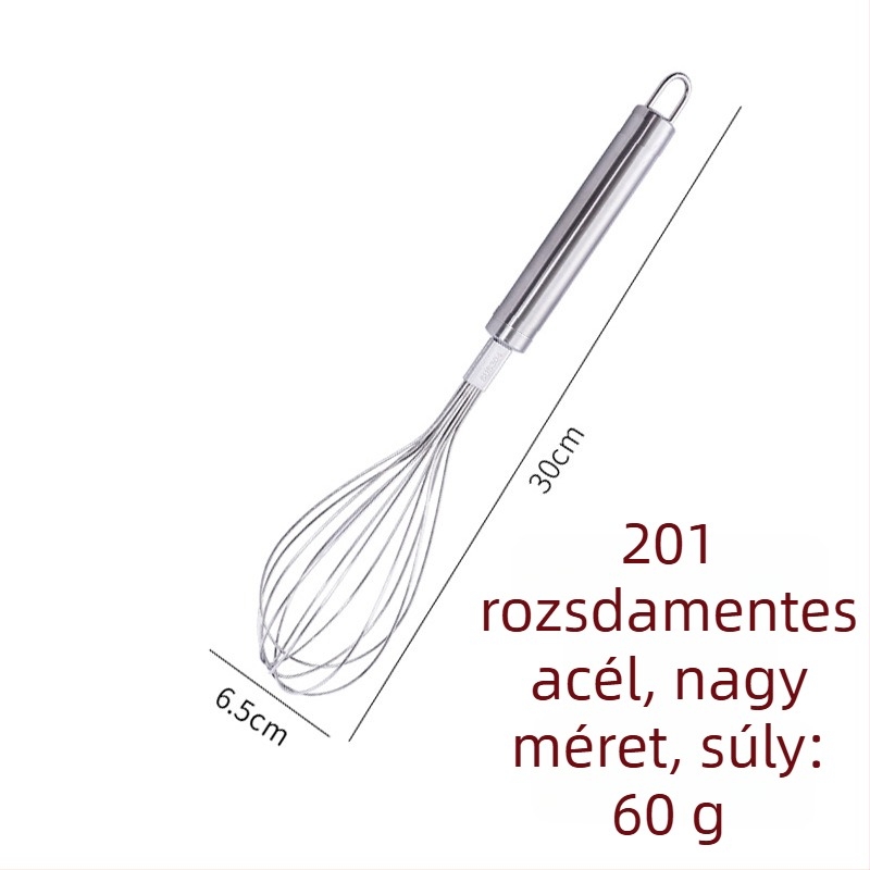 304 rozsdamentes acél kézi tojásfelverő, tortákhoz és krémekhez, konyhai eszköz