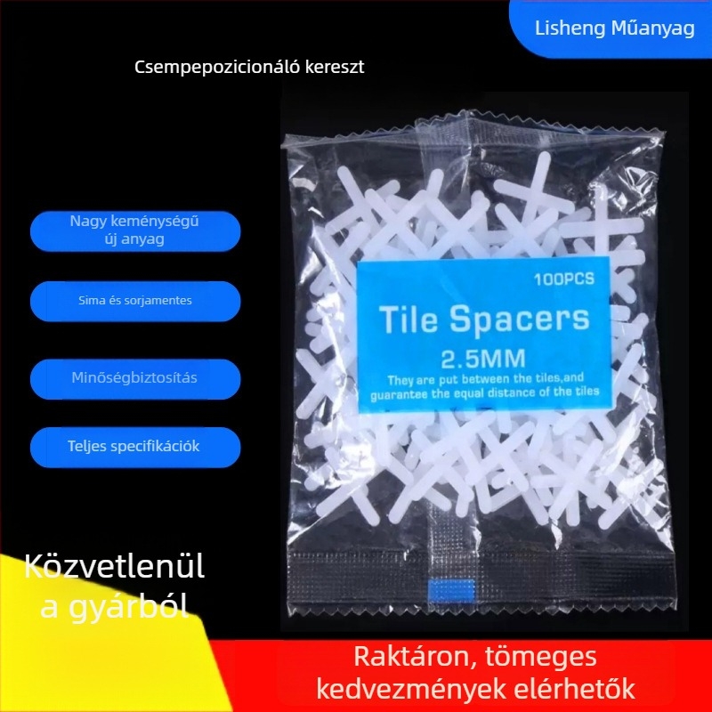Csempeszintező rendszer 2 mm és 2,5 mm keresztek, műanyag hézagklippek