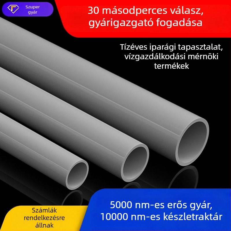 UPVC cső ipari vízellátáshoz és csatornázáshoz, szürke PVC merevcső mezőgazdasági öntözéshez