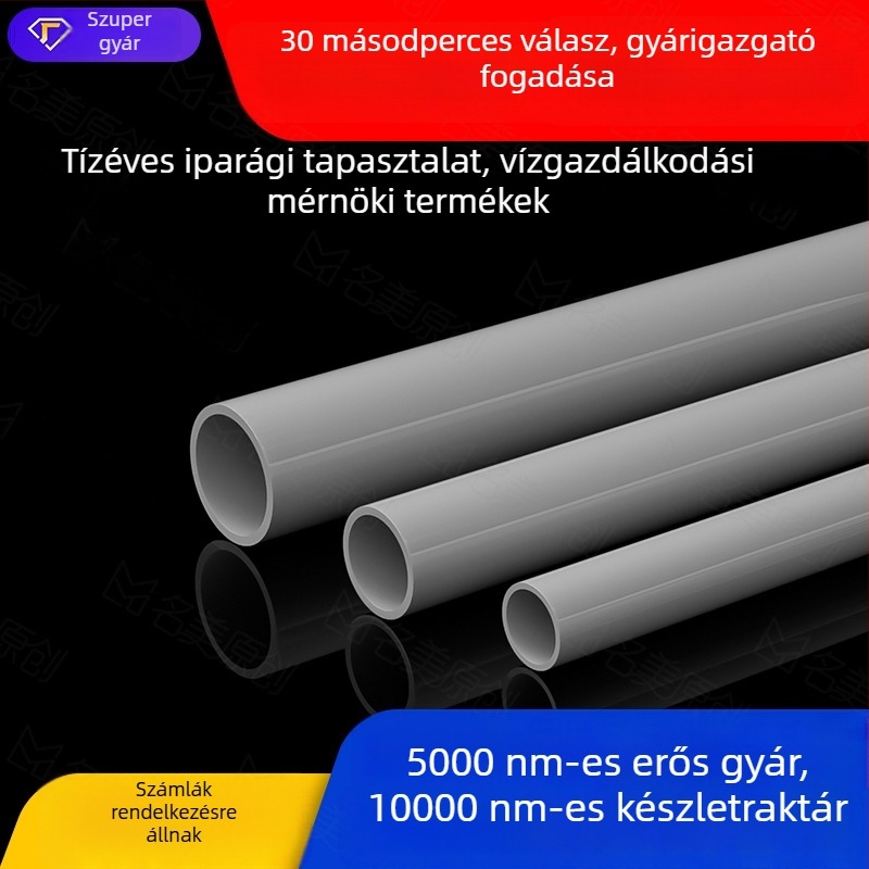 UPVC cső ipari vízellátáshoz és csatornázáshoz, szürke PVC merevcső mezőgazdasági öntözéshez