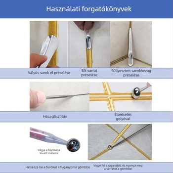 Tingliang Csempe fugaszerszám készlet, rozsdamentes acél, 5 darab
