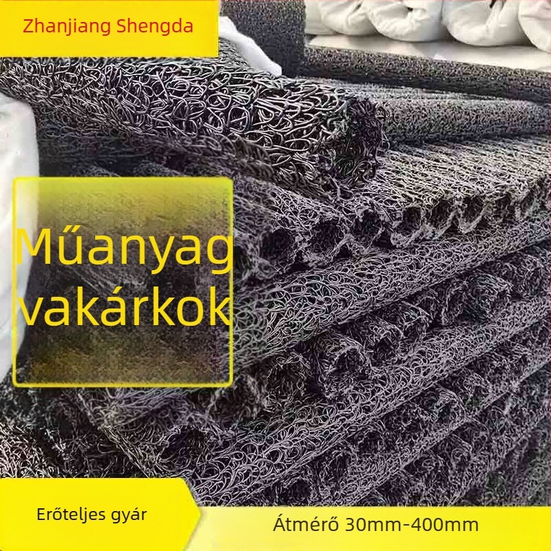 Műanyag drenázscső belső támasztással, textil bevonattal, tájépítéshez