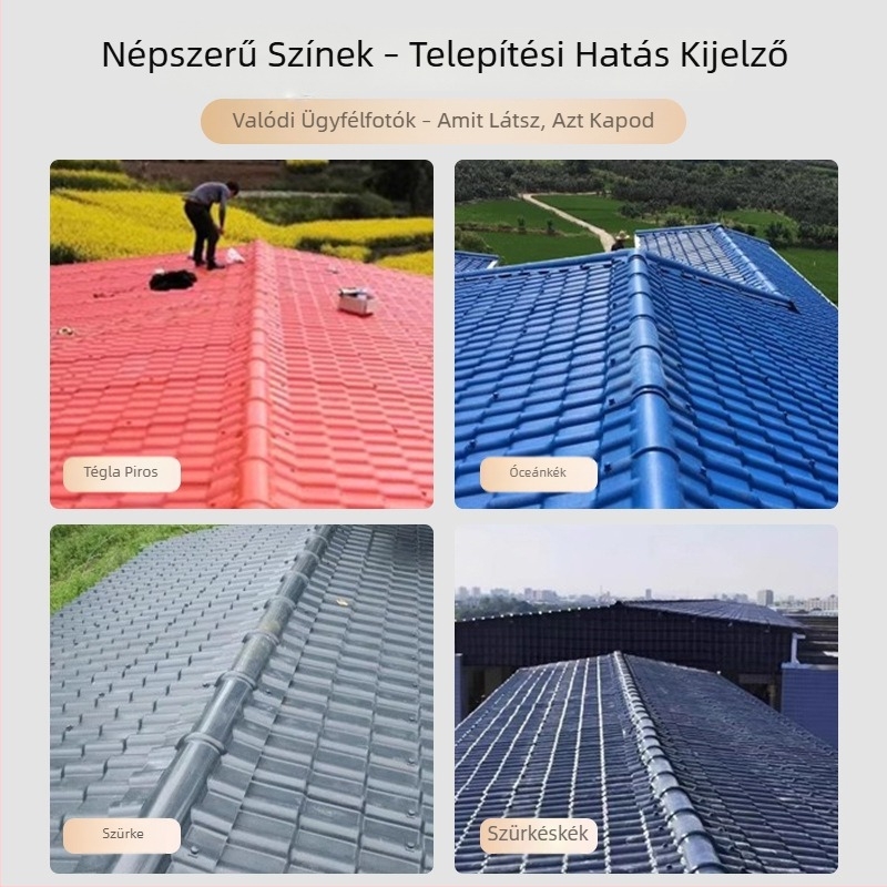 Szintetikus gyanta tetőcserép felújítása villákhoz és vidéki tetőcserépfabrikákhoz, vastagított kínai stílusú antik tetőcserepek