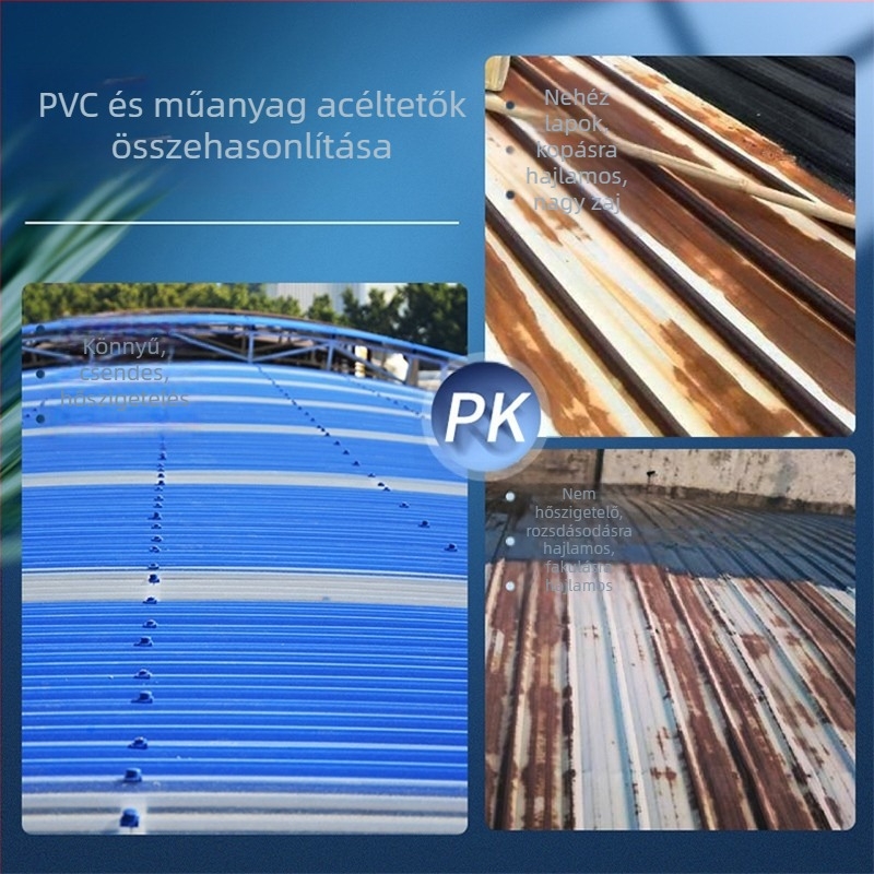 PVC hullámprofilú szigetelt tetőlapok és szigetelő műanyag lemez