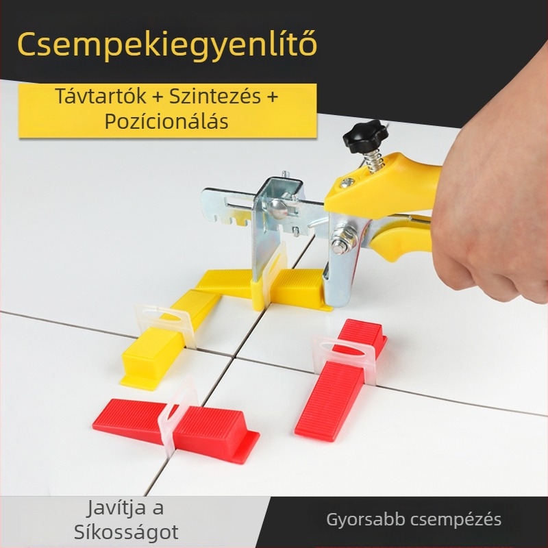 Flying csempe szintezők, keresztezett rögzítőklipszek falicsempeinek pozicionálásához, padlóburkolat felrakó eszközök