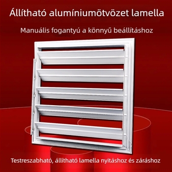 Alumínium ötvözetű kézi kapcsolású állítható lamellák kültéri használatra, esőálló, faldekoráció