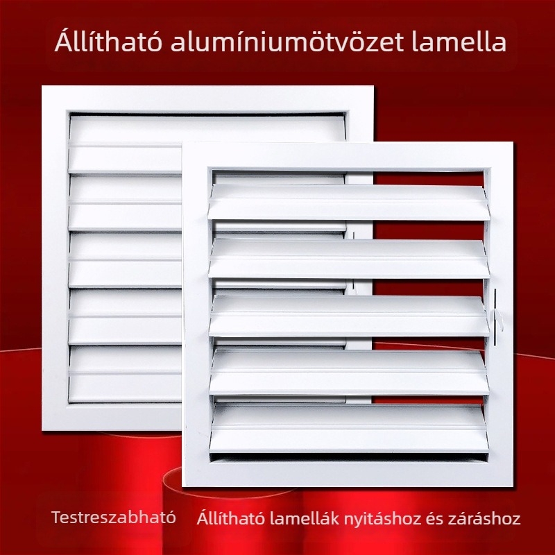 Alumínium ötvözetű kézi kapcsolású állítható lamellák kültéri használatra, esőálló, faldekoráció