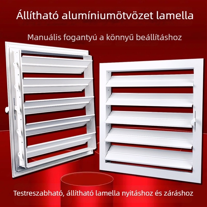 Alumínium ötvözetű kézi kapcsolású állítható lamellák kültéri használatra, esőálló, faldekoráció