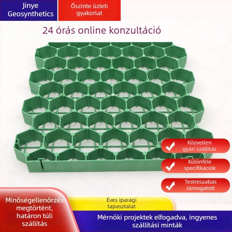 HDPE virágalakú sík füvesítés háló, megerősített füvesítő háló parkolóhelyekhez, 4 cm és 5 cm