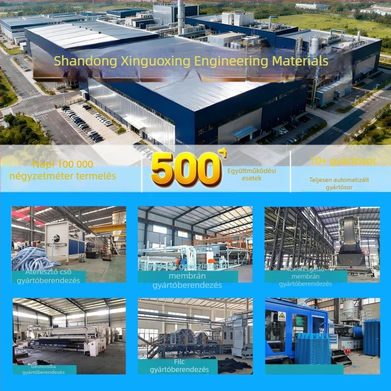 HDPE merev áteresztő cső hullámos hálós mintázattal, tájépítéshez, kerthez és fű alatti vízelvezetéshez