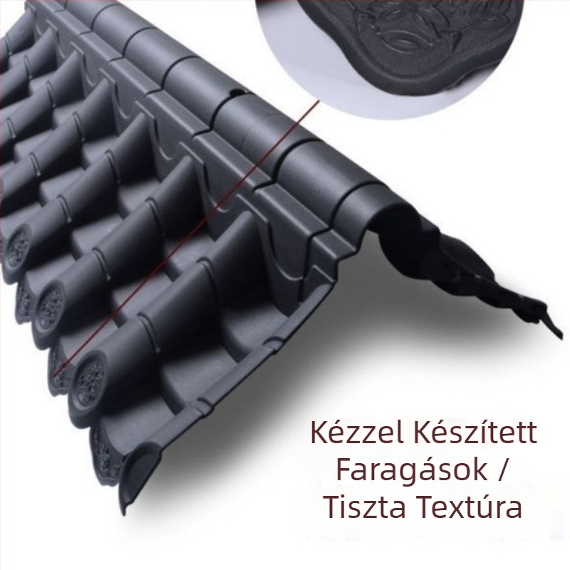 Yanying antik stílusú gyanta csempék, integrált kínai eresz dekoráció, műanyag kis kék csempék, hamis ajtófej, ősi épületek falára való csempék, mázas csempék
