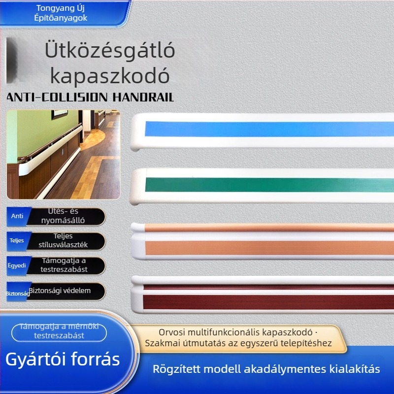 PVC falra szerelt ütközésgátló kapaszkodók idősotthonok folyosóihoz, csúszásmentes
