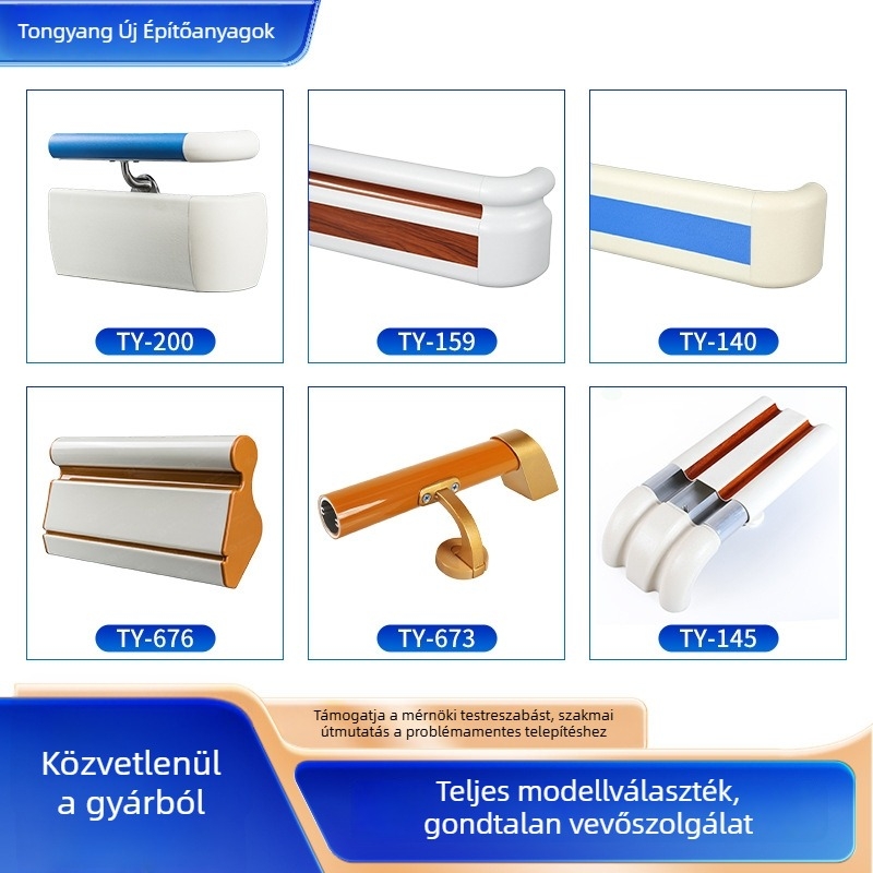 PVC falra szerelt ütközésgátló kapaszkodók idősotthonok folyosóihoz, csúszásmentes