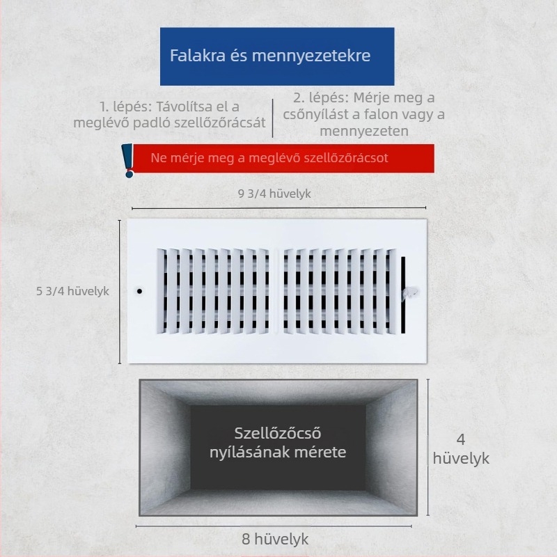 Kétirányú, szilárd acélból készült HVAC állítható rácsos légkivezető