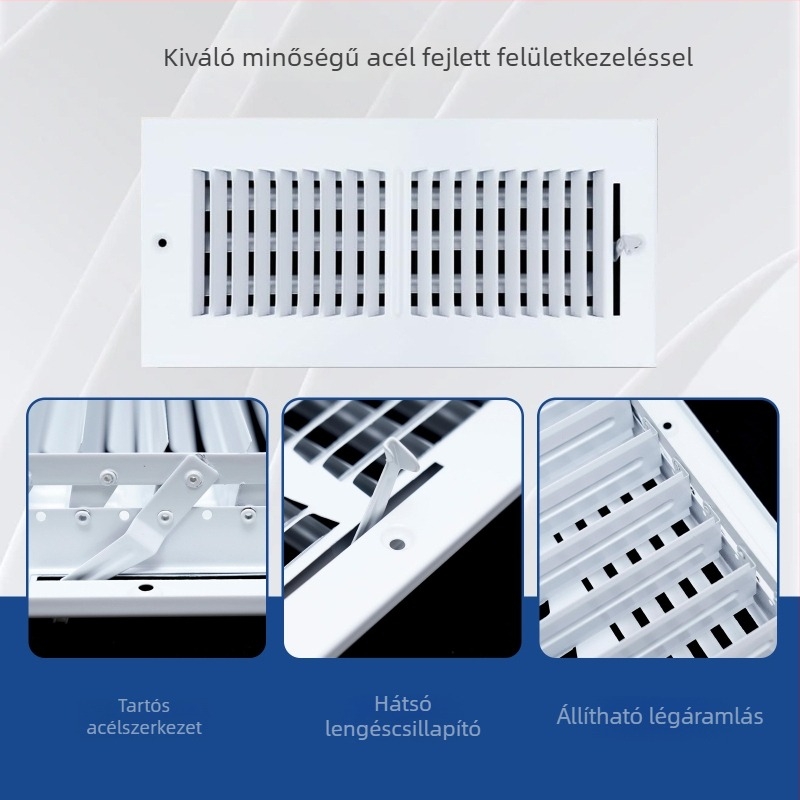 Kétirányú, szilárd acélból készült HVAC állítható rácsos légkivezető
