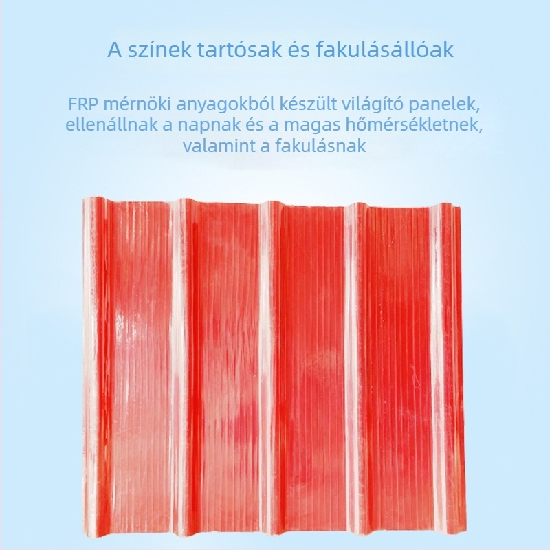 FRP nappali világítópanel, átlátszó üvegszálas tetőcserepek, korrózióálló gyanta tetőpanelek