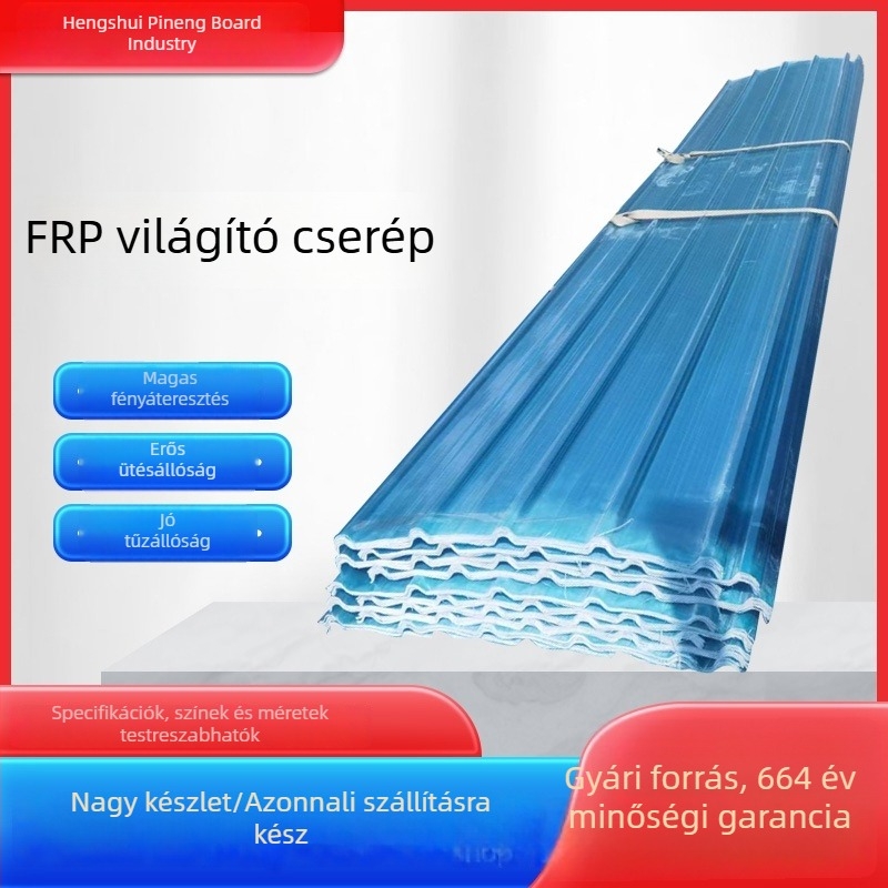 FRP átlátszó hullámmintás világítópanel kültéri üvegházhoz és tetőhöz, testreszabható