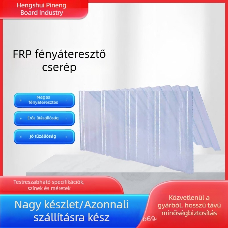 FRP átlátszó hullámmintás világítópanel kültéri üvegházhoz és tetőhöz, testreszabható