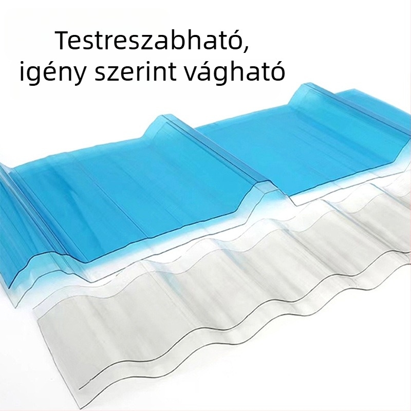 Átlátszó polikarbonát tetőpanelek előtetők és kültéri tetőkhöz, megerősített változat