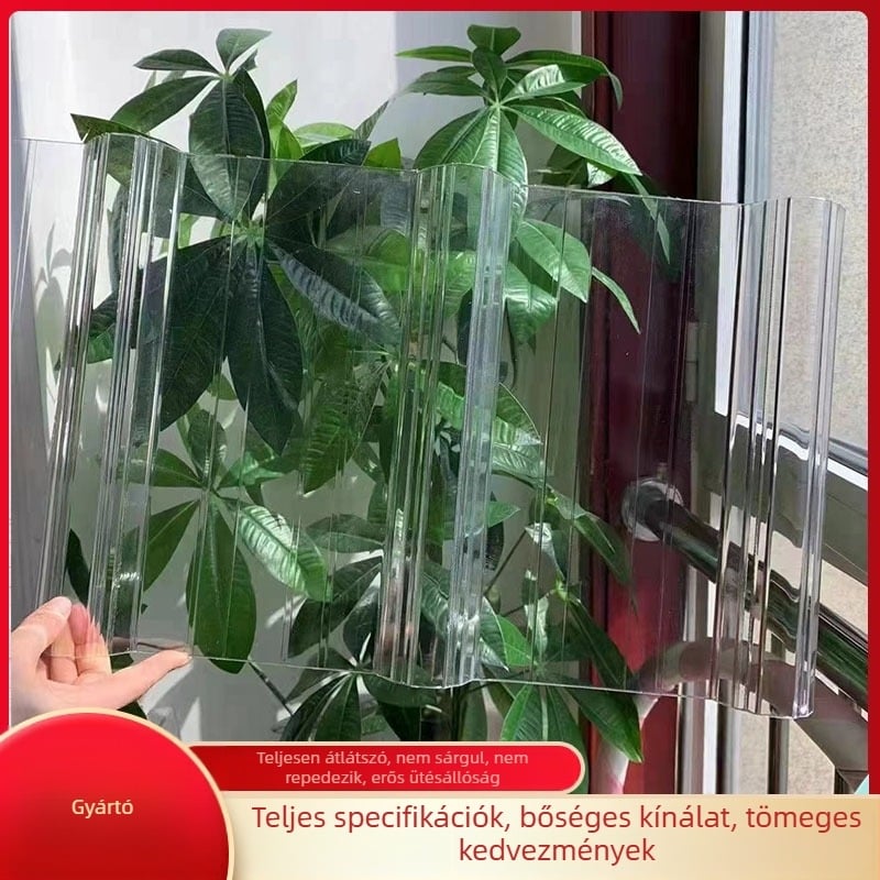 Polikarbonát átlátszó tetőpanel zöldházhoz, 840 típusú hullámlemezek, tető parkolóhoz, PC fényáteresztő panel