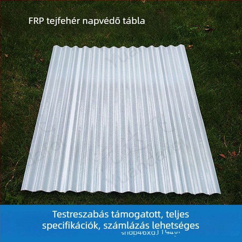 FRP üvegszálas hullámlemez, tejfehér átlátszatlan világító és árnyékoló panel tetőre