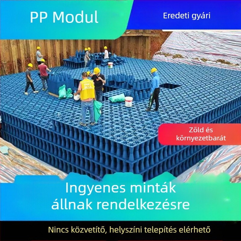 Esővízgyűjtő modul szivacsváros számára — PP víztároló modul közműépítéshez