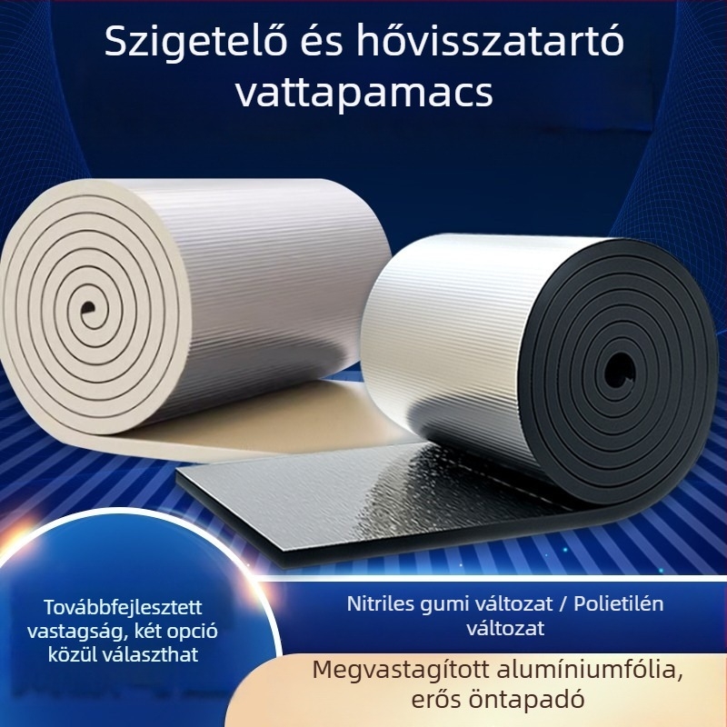 Öntapadós tetőszigetelő panel napfényes helyiségekhez, kőzetgyapot hőszigetelés, vízálló és magas hőmérsékletnek is ellenálló anyag