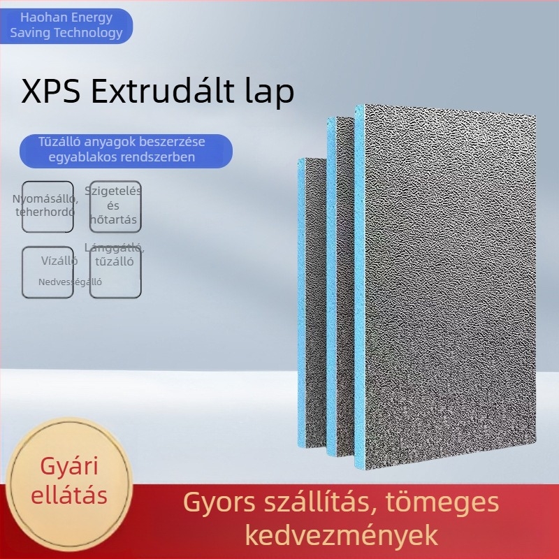 XPS hőszigetelő panel napszobához alumíniumfóliával, magas hőállóságú, nagy sűrűségű