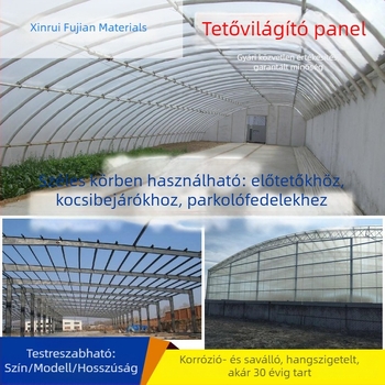 FRP átlátszó tetőpanel világításhoz, 1 m szélességű, üvegszálas síkpanel