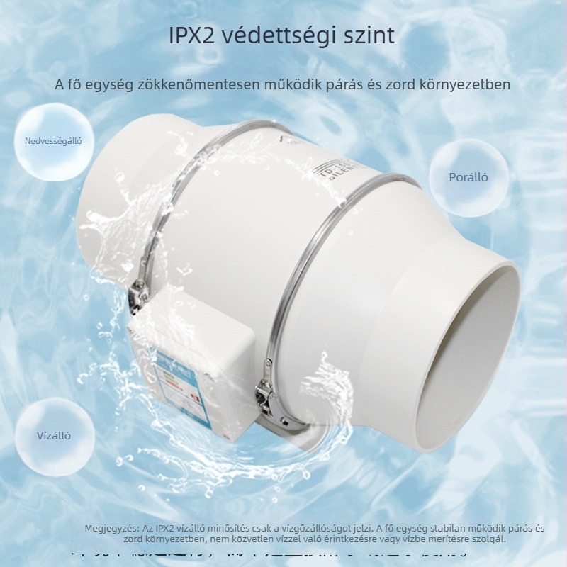 Csatornás ventilátor nagy teljesítményű, átmérők 6, 4 és 8 hüvelyk, szellőztetés konyhához és fürdőszobához, ferde áramlás
