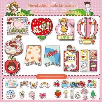 DIY növekedési napló készlet lányoknak – óvodai napló díszítő anyagokkal