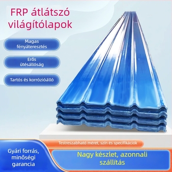 FRP átlátszó világítólemezek üvegházakhoz - jégeső-álló, fényáteresztő, hullámos