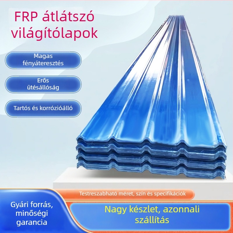 FRP átlátszó világítólemezek üvegházakhoz - jégeső-álló, fényáteresztő, hullámos
