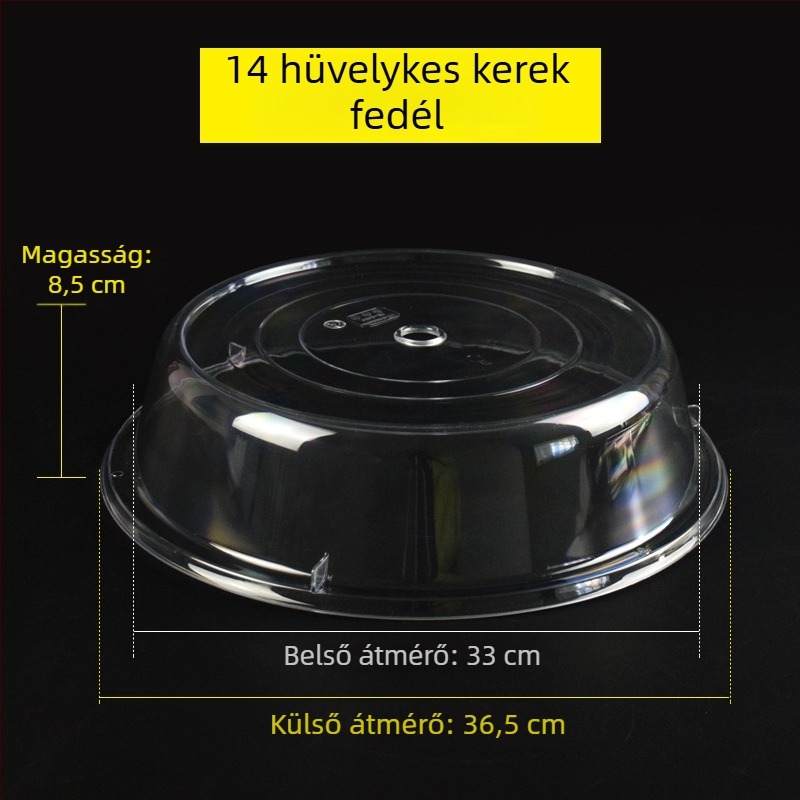 Kerek, átlátszó műanyag ételfedél kenyérhez és süteményekhez, hőálló, frissességet megőriz