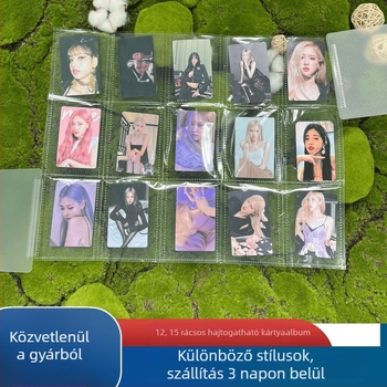 15 rekeszes kártyaalbum 3 hüvelykes kártyákhoz, összecsukható, hordozható tároló és kijelző könyv, 12 oldal
